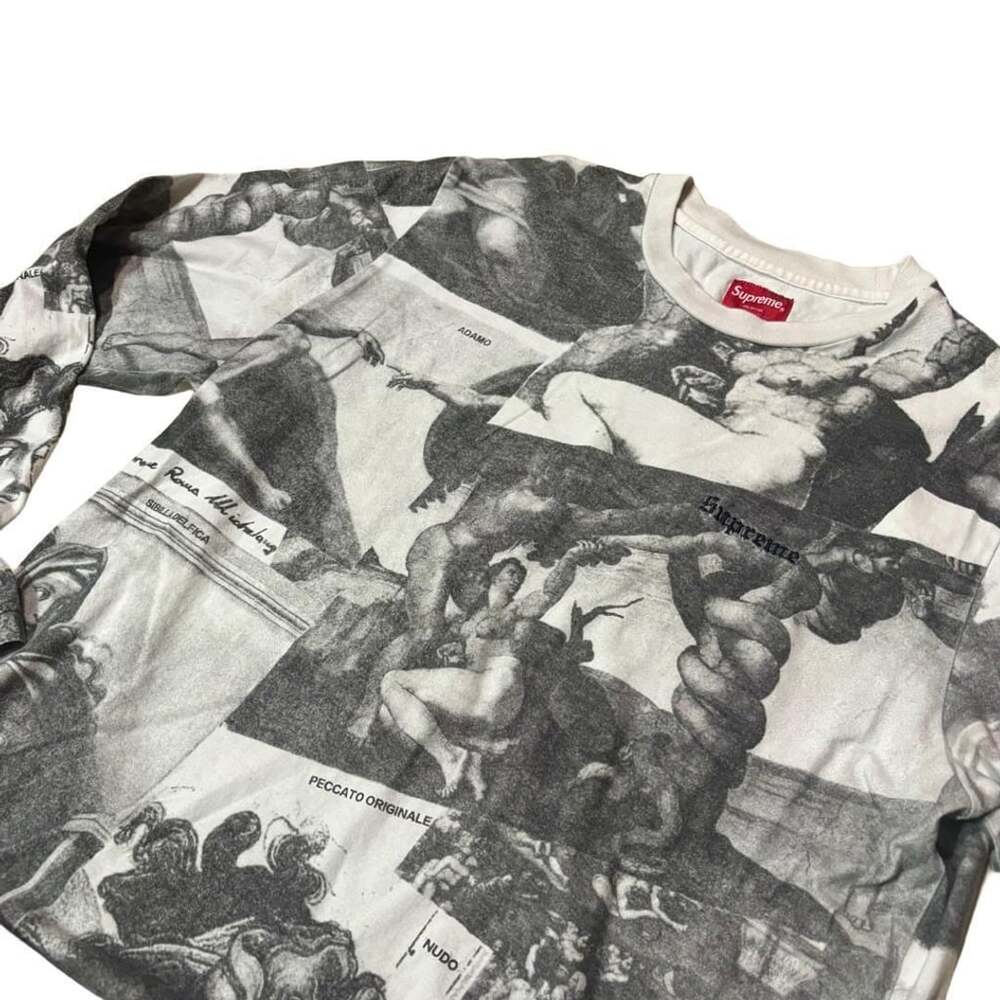 Supreme Michelangelo L/S Top Size L Black White Renaissance Long Sleeve